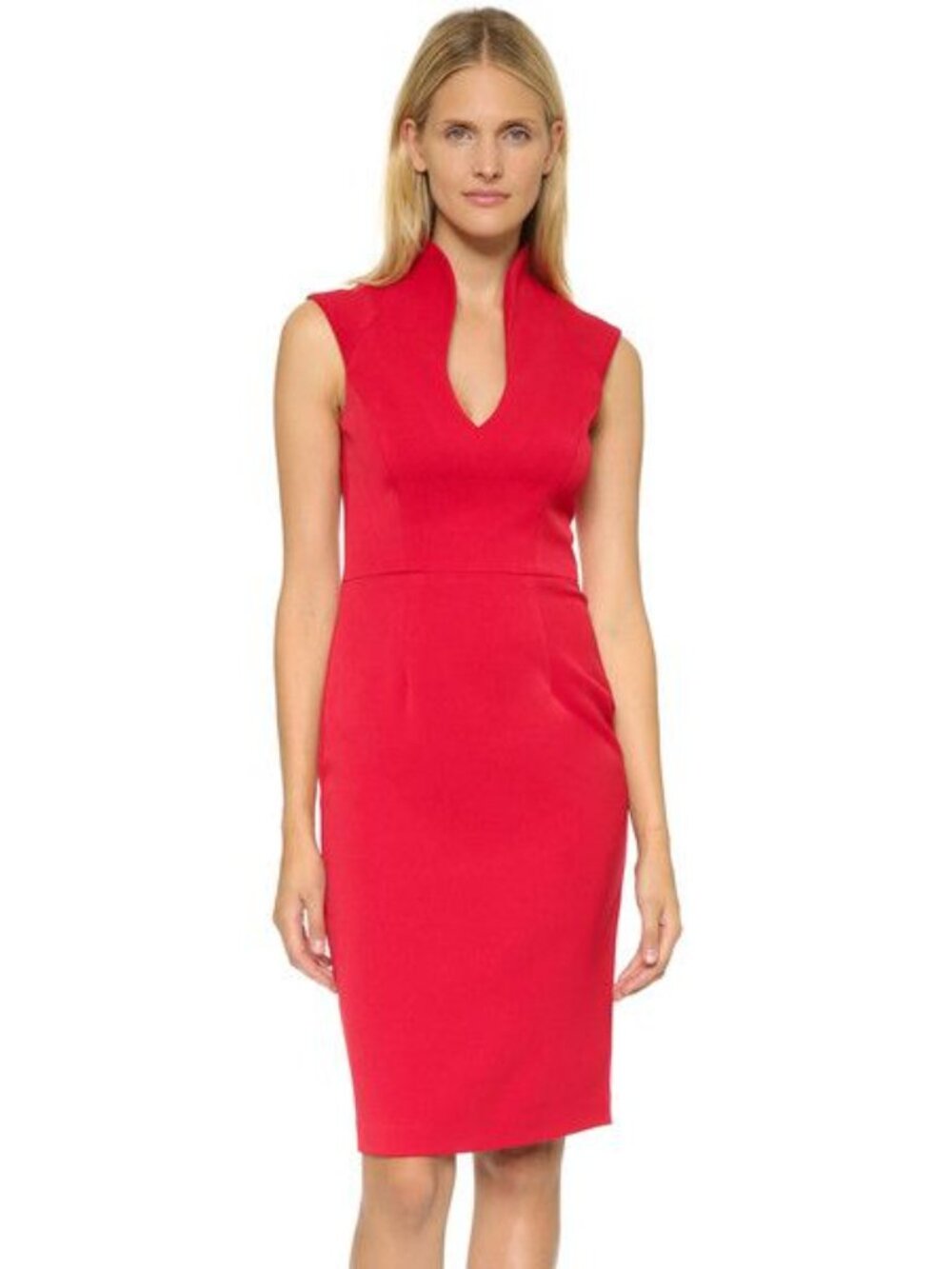 Black Halo Red Midi Sheath Dress